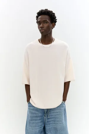 Pull&Bear Boxy Fit T-Shirt Met Wafelstructuur