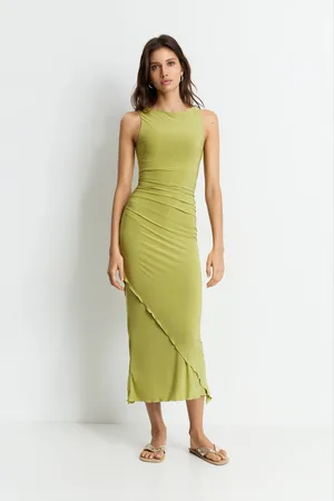 Pull&Bear Mouwloze Midi-Jurk