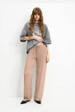 Pull&Bear Soepelvallende Halfdoorschijnende Broek