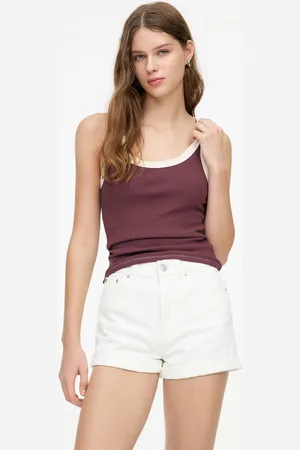 Pull&Bear Denim Mom Short Met Omslag