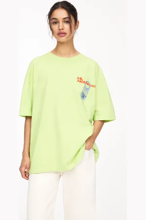 Pull&Bear Limoen T-Shirt Met Room Service-Print