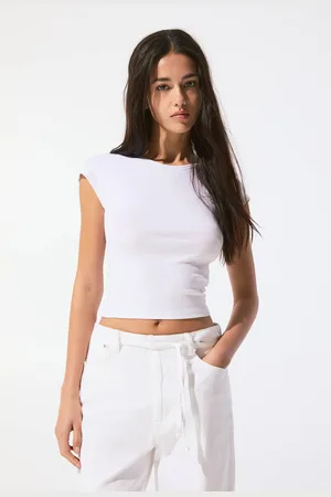 Pull&Bear Strak T-Shirt Met Wijde Mouwen