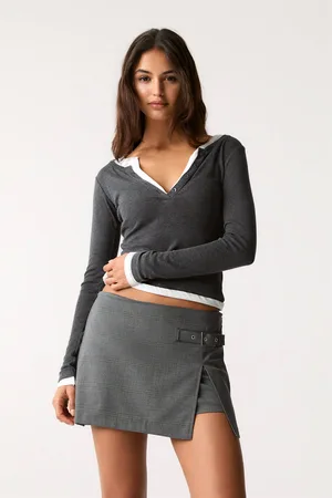 Pull&Bear Geruite Broekrok Met Gesp