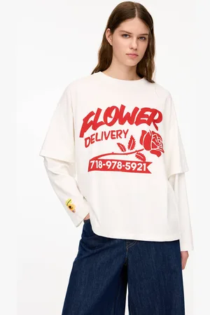 Pull&Bear Deli & Grocery T-Shirt Met Dubbele Mouw