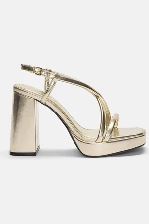 Pull&Bear Goudkleurige Sandalen Met Plateauzool