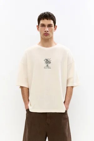 Pull&Bear T-Shirt Met Structuur En Vaasprint