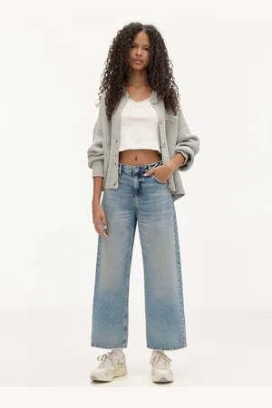 Pull&Bear Cropped Wide Leg Jeans
