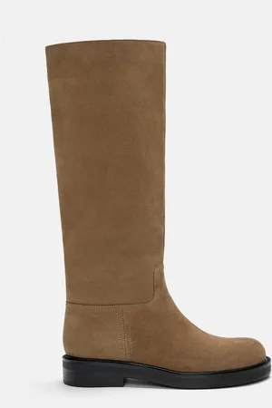 Pull&Bear Platte Leren Over-De-Knielaars