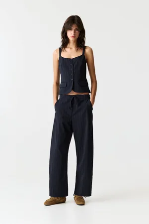 Pull&Bear Gestreepte Barrel Broek
