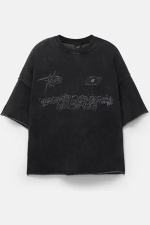 Pull&Bear Sweater Met Korte Mouwen En Stwd-Print