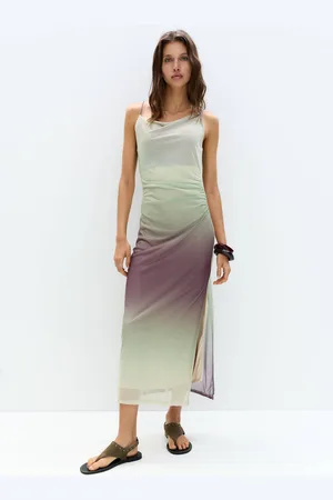 Pull&Bear Asymmetrische Tule Midi-Jurk