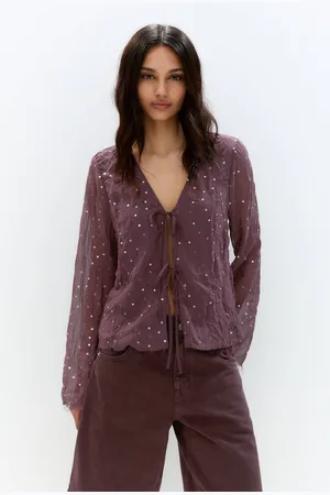 Pull&Bear Tule Blouse Met Lovertjes