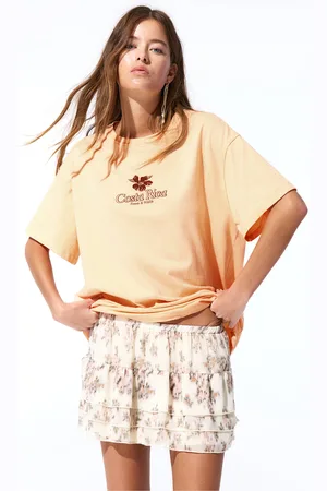 Pull&Bear T-Shirt Met Bloemen En Costa Rica