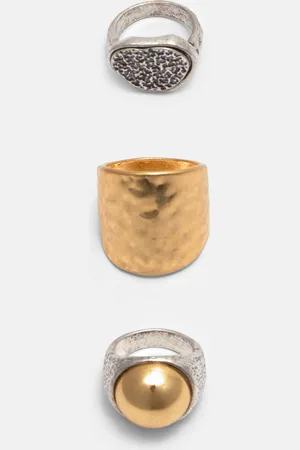 Pull&Bear 3-Pack Metallic Ringen
