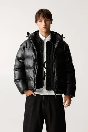 Pull&Bear Gewatteerd Jack Met Leren Effect