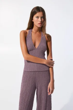 Pull&Bear Haltertop Met Gekreukt Effect