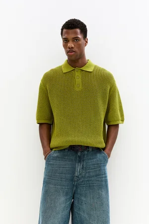 Pull&Bear Opengewerkt Poloshirt Met Korte Mouw