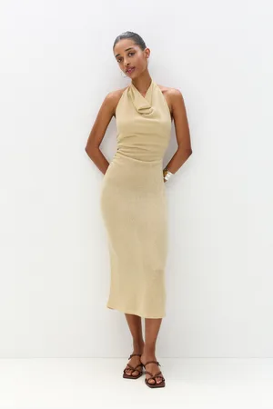 Pull&Bear Schuin Gesneden Midi-Jurk