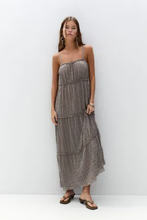 Pull&Bear Midi-Jurk Met Vlakken