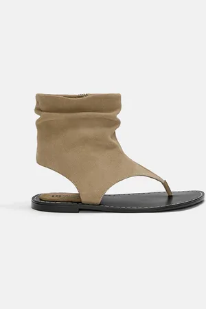 Pull&Bear Leren Sandaal In Laarsstijl