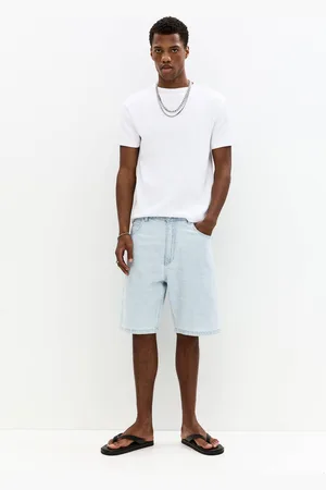 Pull&Bear Baggy Jacquard Denim Bermuda