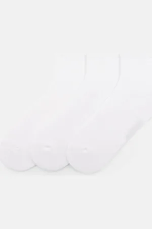 Pull&Bear 3-Pack Witte Enkelsokken