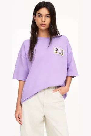 Pull&Bear Paars Mickey Mouse T-Shirt