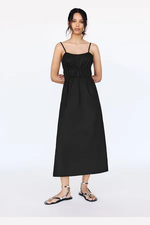 Pull&Bear Midi-Jurk Met Geplooide Taille