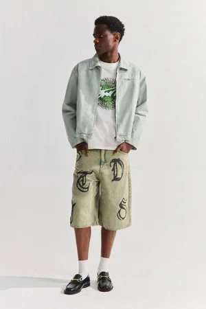 Pull&Bear Stwd Denim Bermuda Met Tekstprint