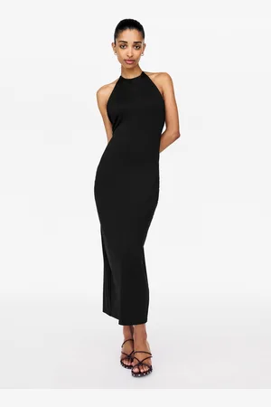 Pull&Bear Polyamide Midi-Jurk Met Halternek