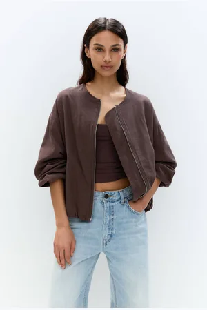 Pull&Bear Bomberjack Van Linnenmix