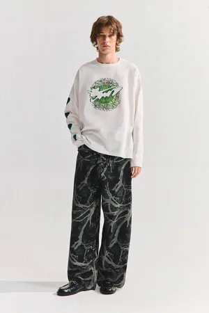 Pull&Bear Super Baggy Stwd Jeans Met Takkenprint