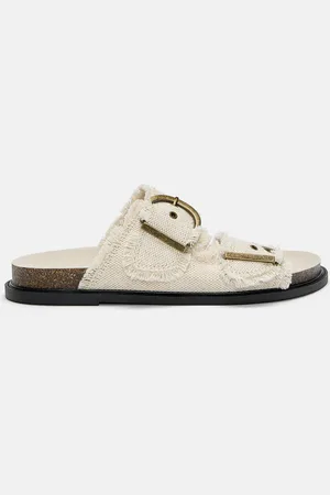 Pull&Bear Platte Sandaal Van Stof Met Gesp