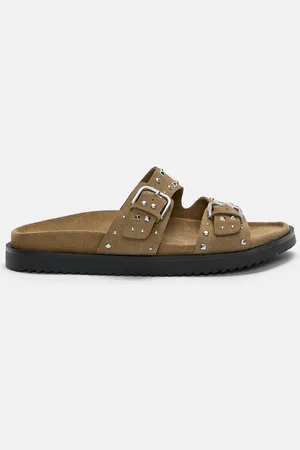 Pull&Bear Leren Sandalen Met Gespen En Studs