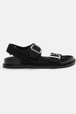 Pull&Bear Stoffen Platte Sandaal Met Gespen