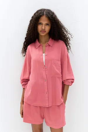 Pull&Bear Linnen Overhemd Met Lange Mouw