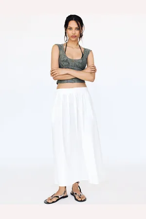 Pull&Bear Halflange Rok Met Ruches