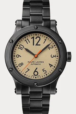 Ralph Lauren 42 MM verouderd stalen horloge