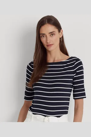 Ralph Lauren Gestreept stretch katoenen T-shirt