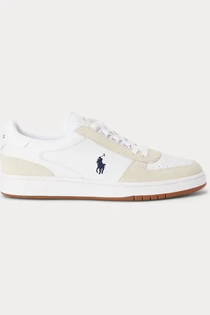 Ralph Lauren Court sneaker van leer en suède