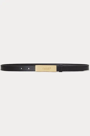 Ralph Lauren Smalle leren riem met logo