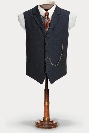 Ralph Lauren Gestreept visgraat gilet met revers