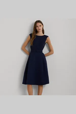 Ralph Lauren Faille-jersey cocktailjurk met riem