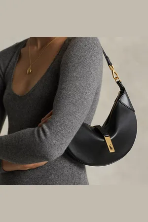 Ralph Lauren Kalfsleren Polo ID Mini Shoulder tas