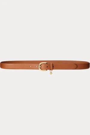 Ralph Lauren Gearceerd leren riem met bedeltje