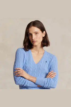 Ralph Lauren Wollen-kasjmier kabeltrui met V-hals