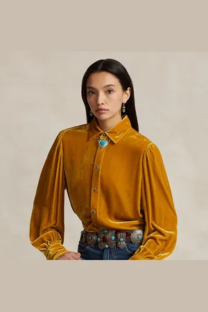 Ralph Lauren Fluwelen PRL x Naiomi Glasses blouse
