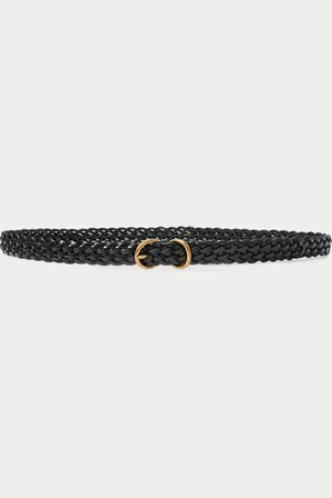 Ralph Lauren Gevlochten smalle vachetta leren riem