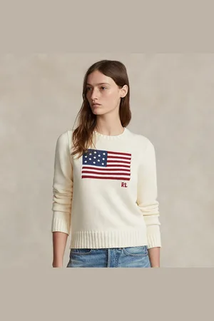 Ralph Lauren Katoenen trui met ronde hals en vlag