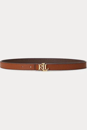 Ralph Lauren Omkeerbare smalle leren riem met logo